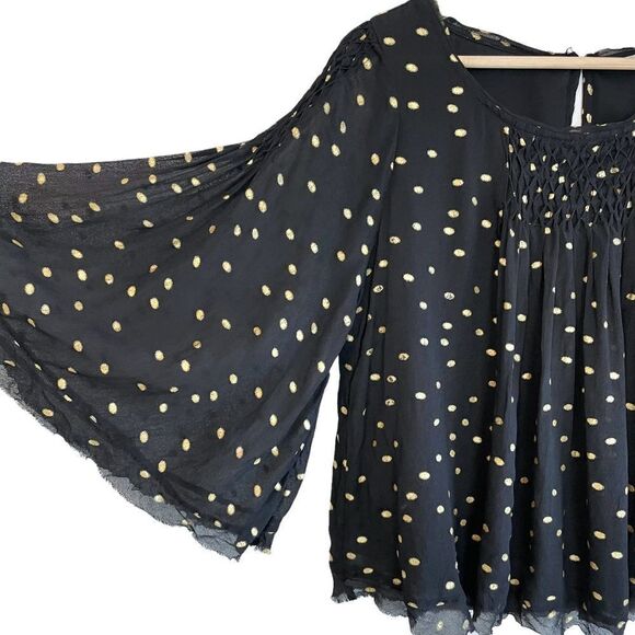 ANTHRO Floreat Everafter Chiffon Blouse 100% Viscose - Picture 6 of 13